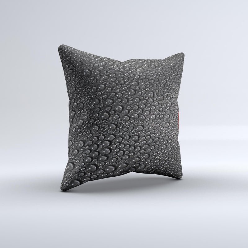 Black Rain Drops Ink-Fuzed Decorative Throw Pillow