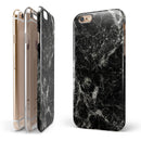 Black Scratched Marble iPhone 6/6s or 6/6s Plus 2-Piece Hybrid INK-Fuzed Case
