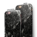Black Scratched Marble iPhone 6/6s or 6/6s Plus 2-Piece Hybrid INK-Fuzed Case
