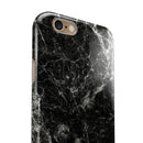 Black Scratched Marble iPhone 6/6s or 6/6s Plus 2-Piece Hybrid INK-Fuzed Case