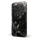 Black Scratched Marble iPhone 6/6s or 6/6s Plus 2-Piece Hybrid INK-Fuzed Case