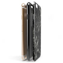 Black Scratched Marble iPhone 6/6s or 6/6s Plus 2-Piece Hybrid INK-Fuzed Case
