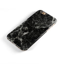 Black Scratched Marble iPhone 6/6s or 6/6s Plus 2-Piece Hybrid INK-Fuzed Case