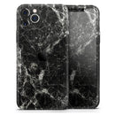 Black Scratched Marble 2  - Protective Skin Wrap & Decal – Compatible with iPhone SE to iPhone 17 Pro Max (All Models)