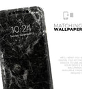 Black Scratched Marble 2  - Protective Skin Wrap & Decal – Compatible with iPhone SE to iPhone 17 Pro Max (All Models)