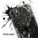 Black Scratched Marble 2  - Protective Skin Wrap & Decal – Compatible with iPhone SE to iPhone 17 Pro Max (All Models)