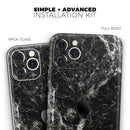 Black Scratched Marble 2  - Protective Skin Wrap & Decal – Compatible with iPhone SE to iPhone 17 Pro Max (All Models)