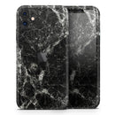 Black Scratched Marble 2  - Protective Skin Wrap & Decal – Compatible with iPhone SE to iPhone 17 Pro Max (All Models)