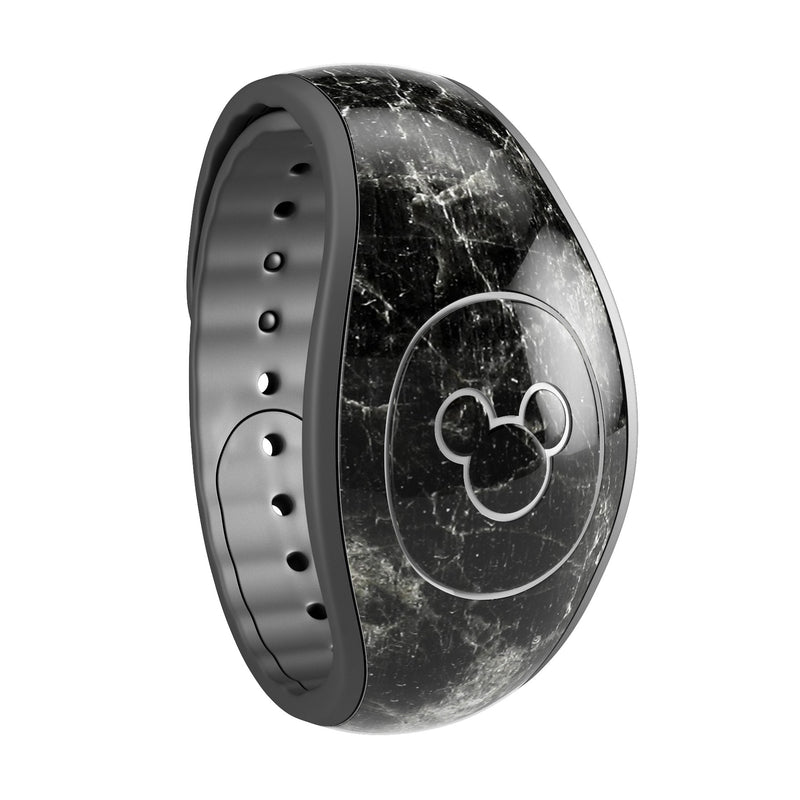 Black Scratched Marble - Decal Skin Wrap Kit for the Disney Magic Band