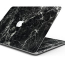 Black Scratched Marble - Skin Decal Wrap Kit Compatible with the Apple MacBook Pro, Pro with Touch Bar or Air (11", 12", 13", 15" & 16" - All Versions Available)
