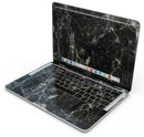 Black Scratched Marble - Skin Decal Wrap Kit Compatible with the Apple MacBook Pro, Pro with Touch Bar or Air (11", 12", 13", 15" & 16" - All Versions Available)