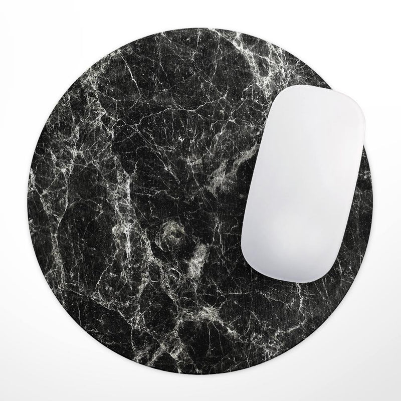 Black Scratched Marble// WaterProof Rubber Foam Backed Anti-Slip Mouse Pad for Home Work Office or Gaming Computer Desk