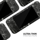 Black Scratched Marble // Skin Decal Wrap Kit for Nintendo Switch Console & Dock, Joy-Cons, Pro Controller, Lite, 3DS XL, 2DS XL, DSi, or Wii