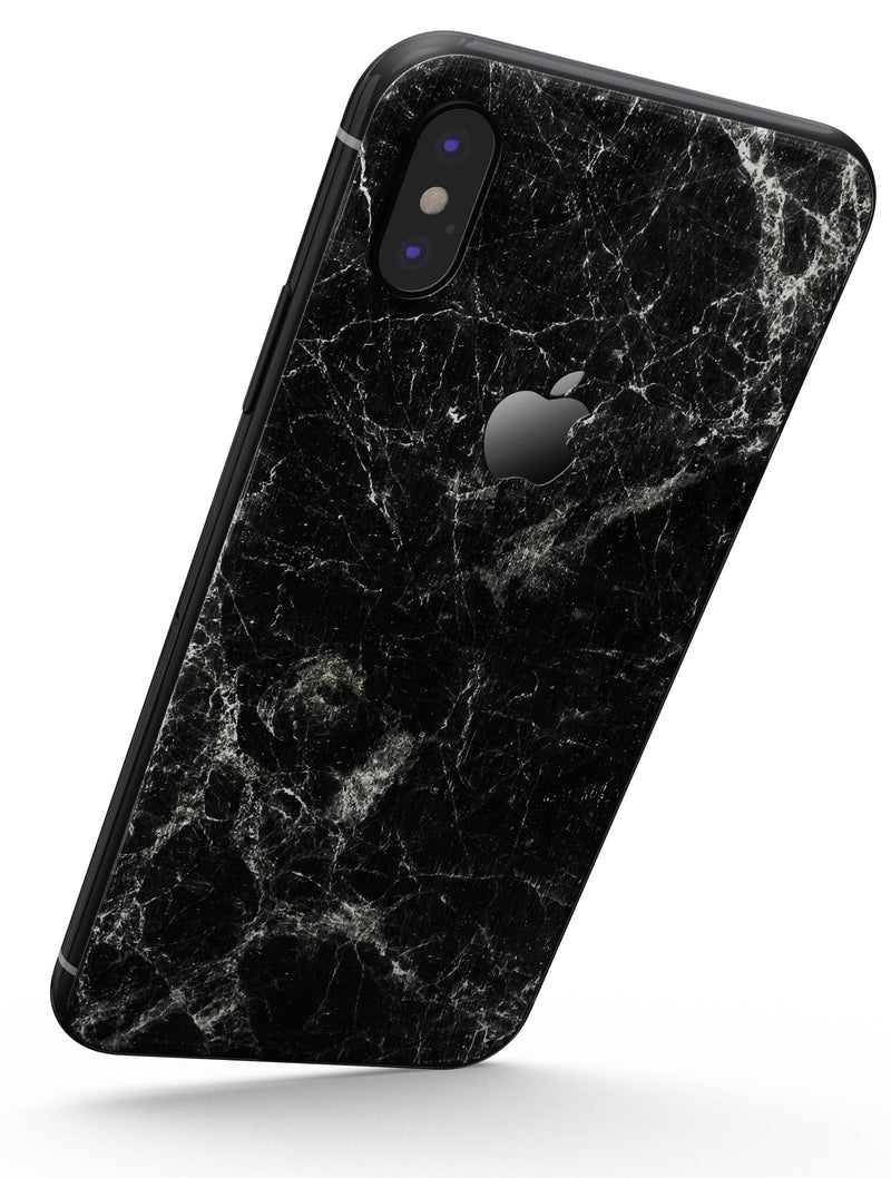 Black Scratched Marble - iPhone X Skin-Kit