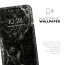 Black Scratched Marble  - Protective Skin Wrap & Decal – Compatible with iPhone SE to iPhone 17 Pro Max (All Models)
