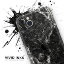 Black Scratched Marble  - Protective Skin Wrap & Decal – Compatible with iPhone SE to iPhone 17 Pro Max (All Models)