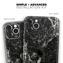 Black Scratched Marble  - Protective Skin Wrap & Decal – Compatible with iPhone SE to iPhone 17 Pro Max (All Models)
