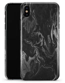 Black & Silver Marble Swirl V1 - iPhone X Clipit Case