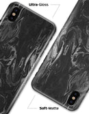 Black & Silver Marble Swirl V1 - iPhone X Clipit Case