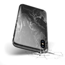 Black & Silver Marble Swirl V1 - iPhone X Swappable Hybrid Case