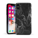 Black & Silver Marble Swirl V1 - iPhone X Swappable Hybrid Case