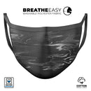 Black & Silver Marble Swirl V2 - Made in USA Mouth Cover Unisex Anti-Dust Cotton Blend Reusable & Washable Face Mask with Adjustable Sizing for Adult or Child