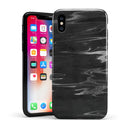 Black & Silver Marble Swirl V2 - iPhone X Swappable Hybrid Case