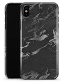Black & Silver Marble Swirl V3 - iPhone X Clipit Case