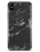 Black & Silver Marble Swirl V3 - iPhone X Clipit Case