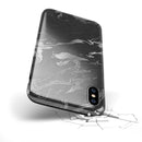 Black & Silver Marble Swirl V3 - iPhone X Swappable Hybrid Case