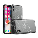 Black & Silver Marble Swirl V3 - iPhone X Swappable Hybrid Case