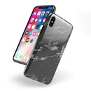 Black & Silver Marble Swirl V3 - iPhone X Swappable Hybrid Case