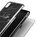 Black & Silver Marble Swirl V3 - iPhone X Swappable Hybrid Case