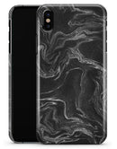 Black & Silver Marble Swirl V4 - iPhone X Clipit Case