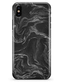Black & Silver Marble Swirl V4 - iPhone X Clipit Case