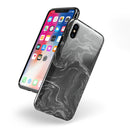 Black & Silver Marble Swirl V4 - iPhone X Swappable Hybrid Case