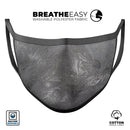 Black & Silver Marble Swirl V5 - Made in USA Mouth Cover Unisex Anti-Dust Cotton Blend Reusable & Washable Face Mask with Adjustable Sizing for Adult or Child