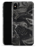 Black & Silver Marble Swirl V6 - iPhone X Clipit Case