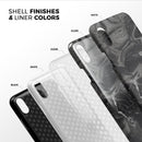 Black & Silver Marble Swirl V6 - iPhone X Swappable Hybrid Case