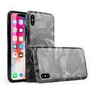 Black & Silver Marble Swirl V6 - iPhone X Swappable Hybrid Case