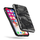 Black & Silver Marble Swirl V6 - iPhone X Swappable Hybrid Case