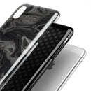 Black & Silver Marble Swirl V6 - iPhone X Swappable Hybrid Case