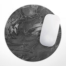 Black & Silver Marble Swirl V7// WaterProof Rubber Foam Backed Anti-Slip Mouse Pad for Home Work Office or Gaming Computer Desk