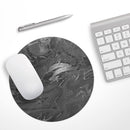Black & Silver Marble Swirl V7// WaterProof Rubber Foam Backed Anti-Slip Mouse Pad for Home Work Office or Gaming Computer Desk