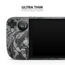 Black & Silver Marble Swirl V7 // Full Body Skin Decal Wrap Kit for the Steam Deck handheld gaming computer