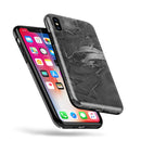 Black & Silver Marble Swirl V7 - iPhone X Swappable Hybrid Case
