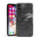 Black & Silver Marble Swirl V7 - iPhone X Swappable Hybrid Case