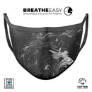 Black & Silver Marble Swirl V8 - Made in USA Mouth Cover Unisex Anti-Dust Cotton Blend Reusable & Washable Face Mask with Adjustable Sizing for Adult or Child