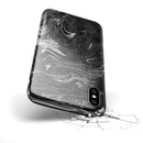Black & Silver Marble Swirl V8 - iPhone X Swappable Hybrid Case
