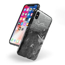 Black & Silver Marble Swirl V8 - iPhone X Swappable Hybrid Case